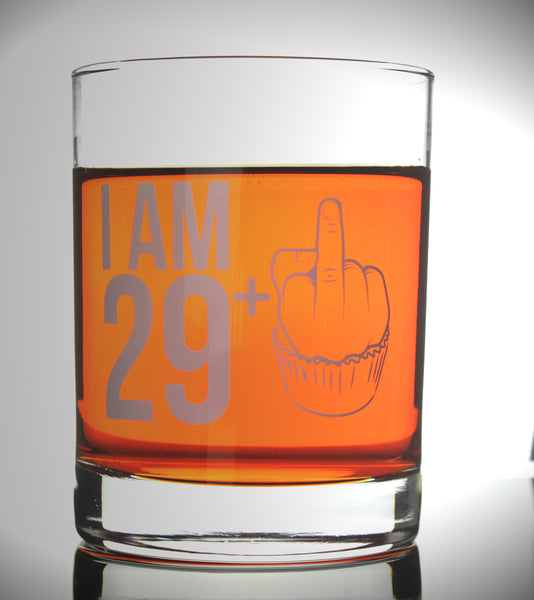 Funny Birthday Rocks Glass - Age + 1 Happy Birthday Cupcake!