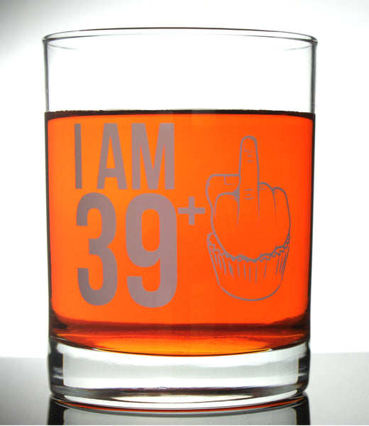 Funny Birthday Rocks Glass - Age + 1 Happy Birthday Cupcake!