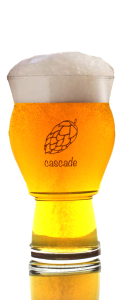 Four (4) Pack of Ultimate Pint Glasses - Printed & Etched in USA - 4 Individually Labeled with Unique Hops Beer Glass Gift Box Set