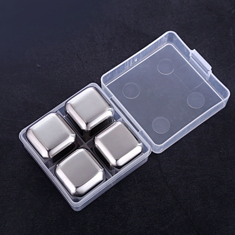 Stainless Steel Ice Cubes 4-Pack - Perfect for chilling drinks without watering them down.