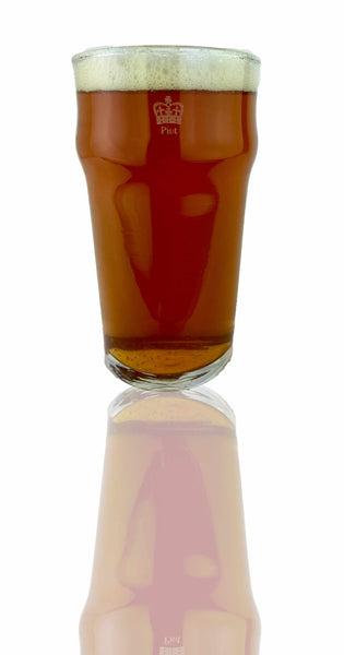 British Pub Style Imperial Pint Glass with Etched Seal - Single Glass