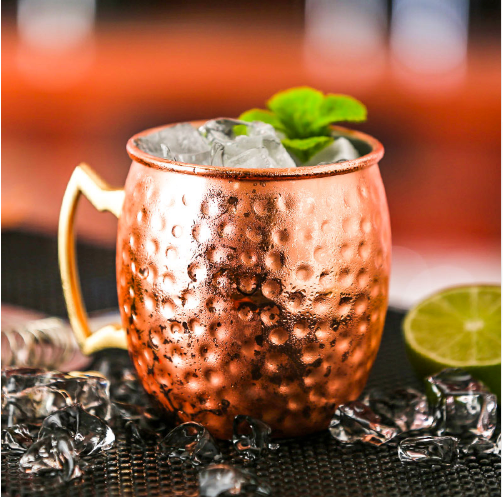 Hand Hammered Moscow Mule Mug - Copper Drinking Cup with Stainless Steel Interior  - Handmade in India