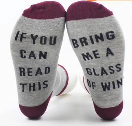 Wine Lover Socks - If you can read this bring me a wine