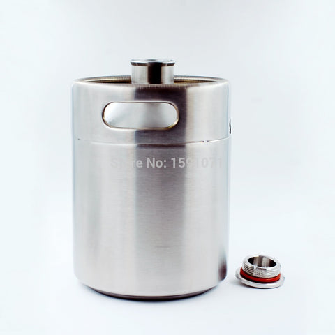 64OZ - 304 Stainless Steel Growler Mini Beer Keg - Blocks light to protect beer.